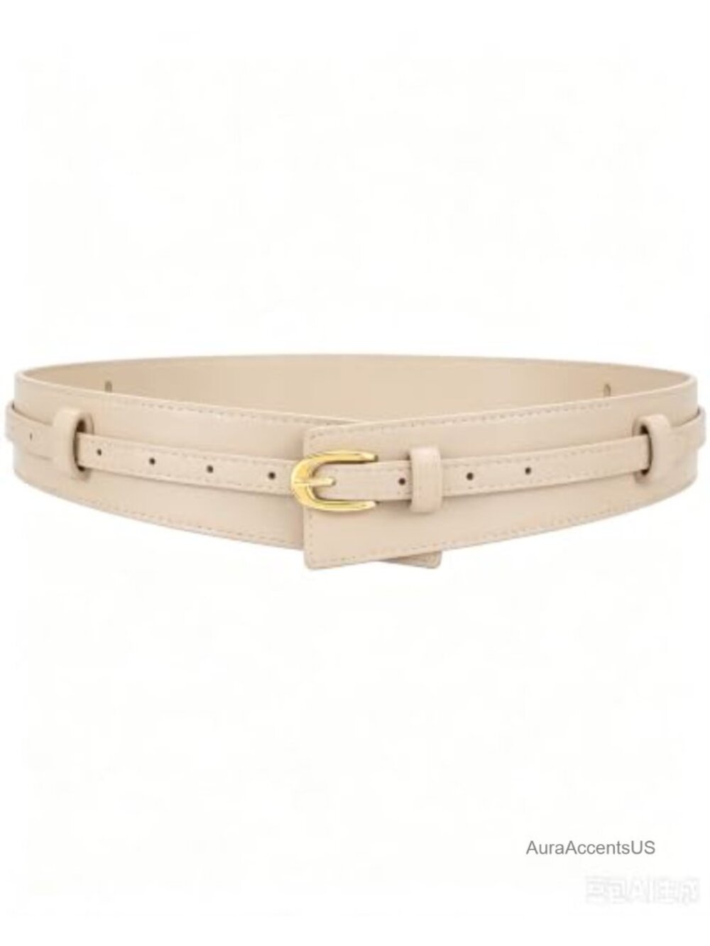 Women's 2-in-1 Wide Leather Belt - Detachable Faux Leather Waist Belt